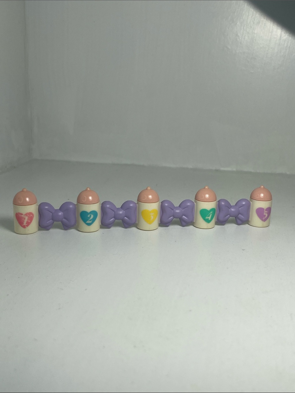 Vintage Tyco Quints 5 Baby Babies Set Of 5 Connected Bottles Feeding Accessory